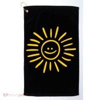 Sunshine Smile Face Sun Golf Towel thumb 0