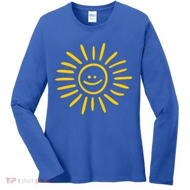 Sunshine Smile Face Sun Women's Long Sleeve Shirt