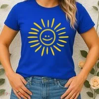 Sunshine Smile Face Sun Women's T-Shirt thumb 2