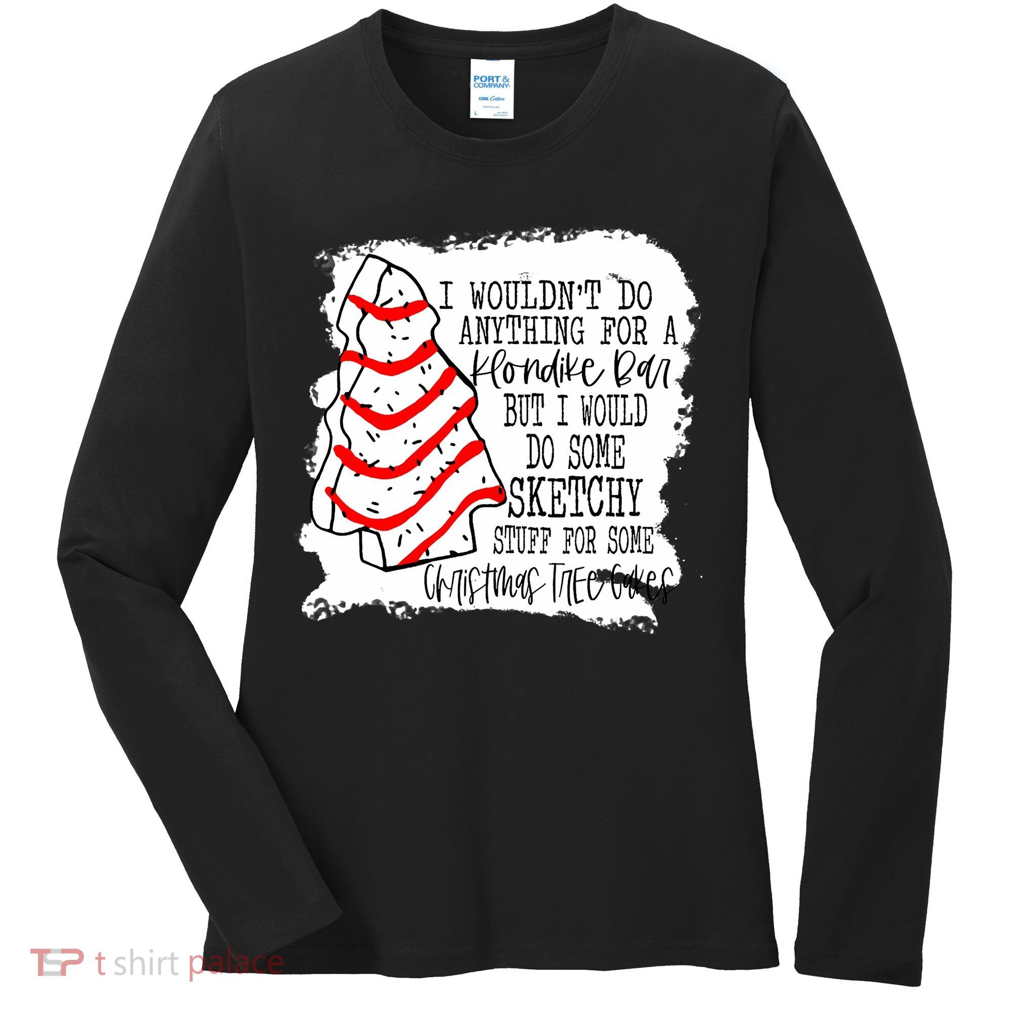 Sketchy Stuff for Some Christmas Tree Cakes Classic Women's Long Sleeve Shirt