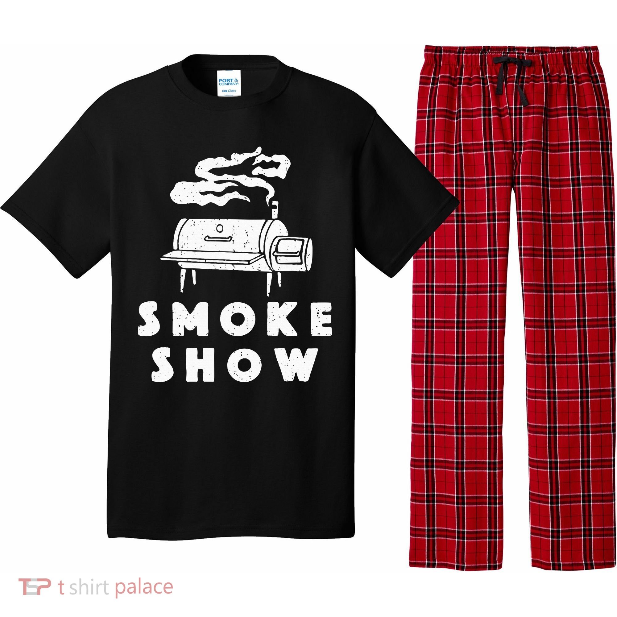 Smoke Show Funny BBQ Grilling Meat Grill Burnt Ends Barbecue Pajama Set