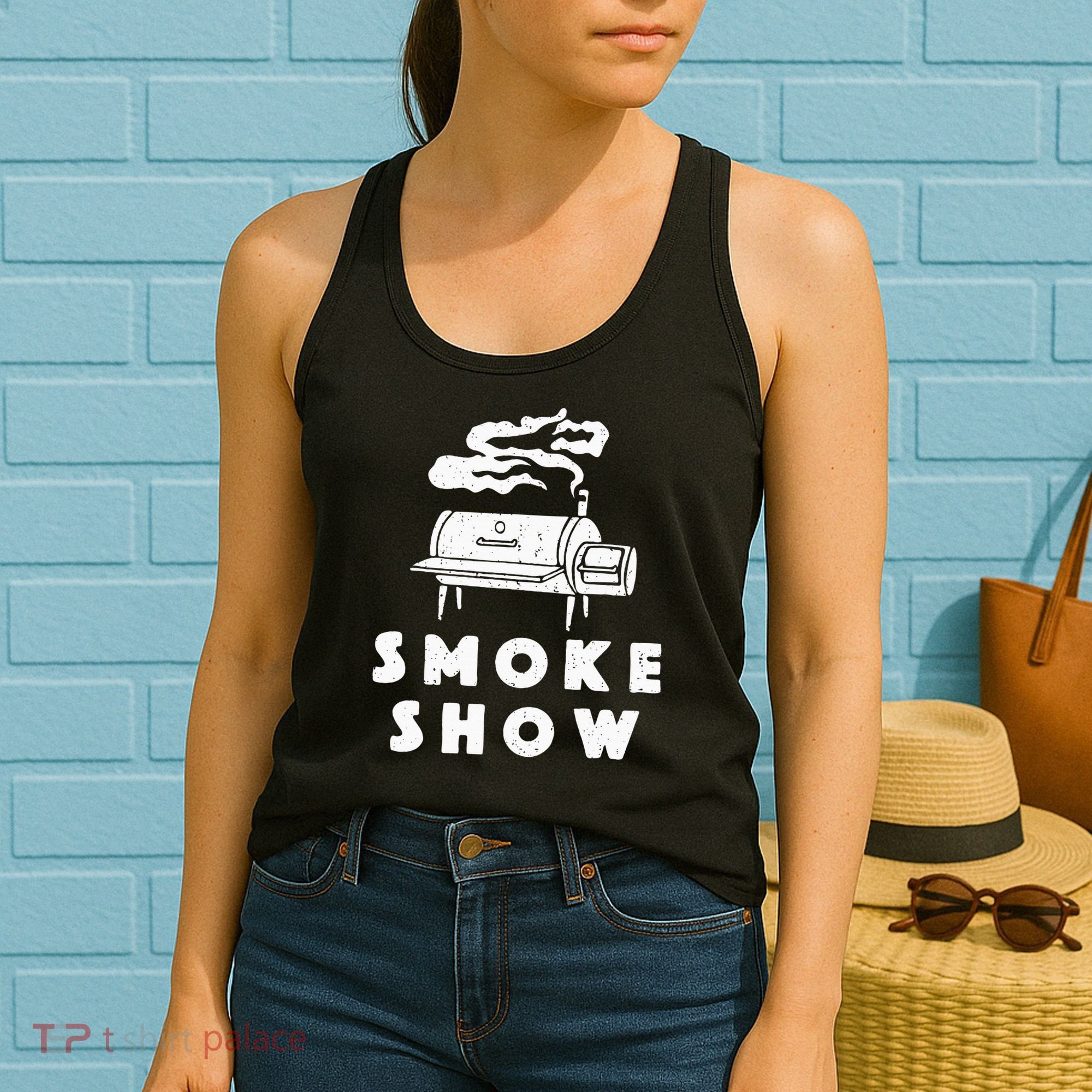 Smoke Show Funny BBQ Grilling Meat Grill Burnt Ends Barbecue Women's Tank Top