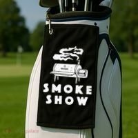 Smoke Show Funny BBQ Grilling Meat Grill Burnt Ends Barbecue Golf Towel thumb 2