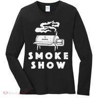 Smoke Show Funny BBQ Grilling Meat Grill Burnt Ends Barbecue Women's Long Sleeve Shirt thumb 0