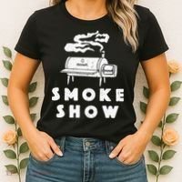 Smoke Show Funny BBQ Grilling Meat Grill Burnt Ends Barbecue Women's T-Shirt thumb 2
