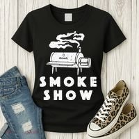 Smoke Show Funny BBQ Grilling Meat Grill Burnt Ends Barbecue Women's T-Shirt thumb 3