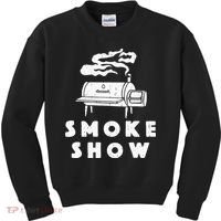 Smoke Show Funny BBQ Grilling Meat Grill Burnt Ends Barbecue Kids Sweatshirt thumb 0