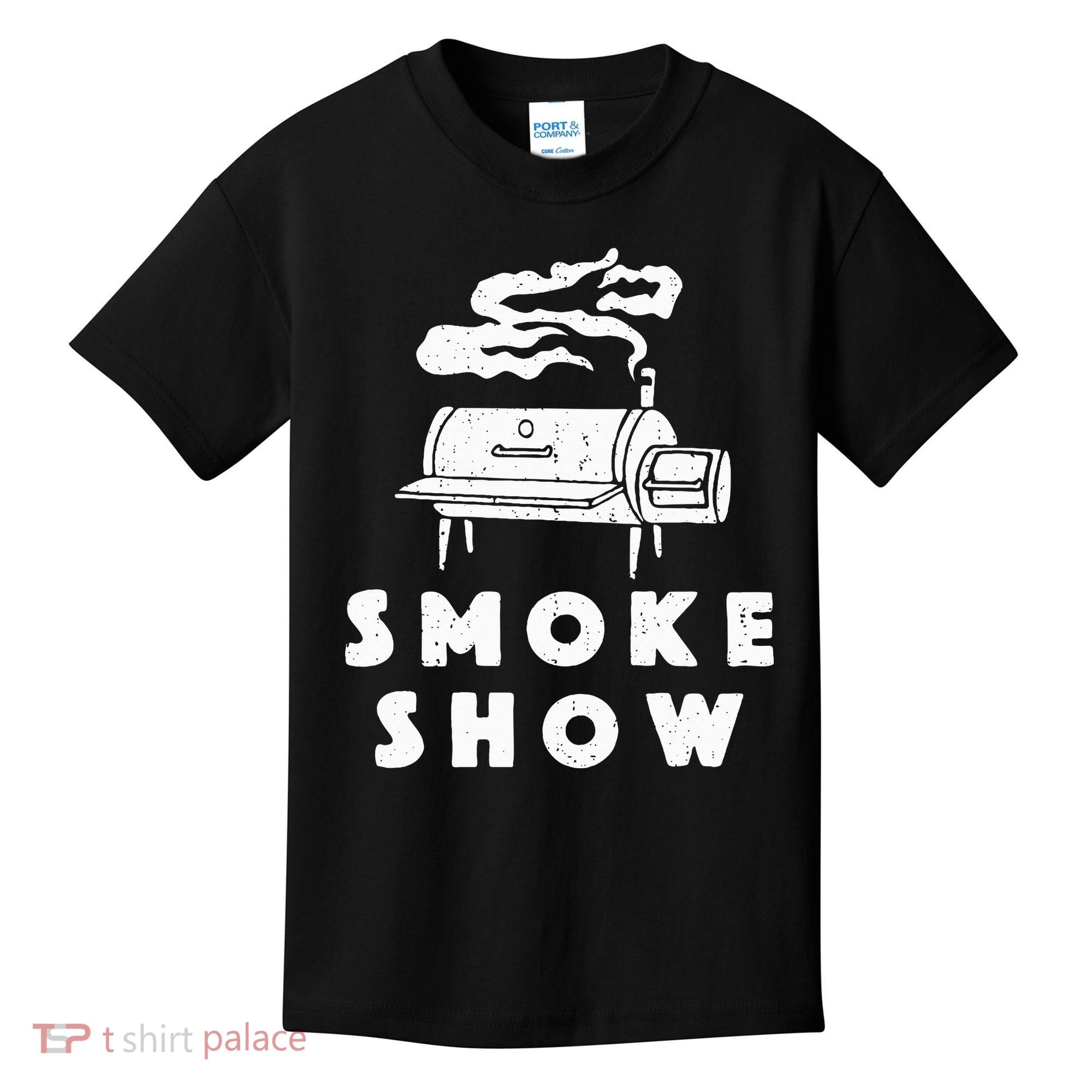Smoke Show Funny BBQ Grilling Meat Grill Burnt Ends Barbecue Kids T-Shirt