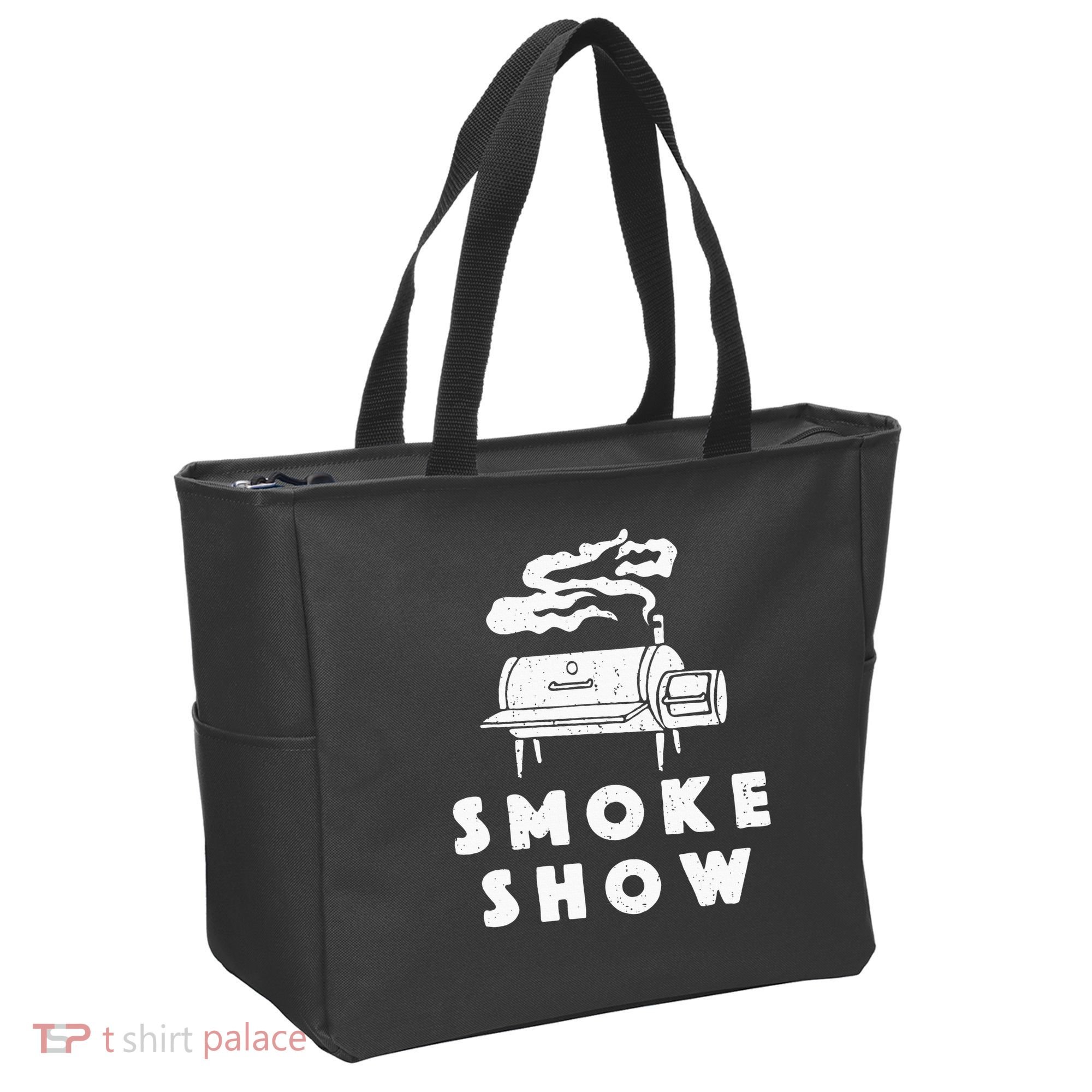 Smoke Show Funny BBQ Grilling Meat Grill Burnt Ends Barbecue Tote Bag