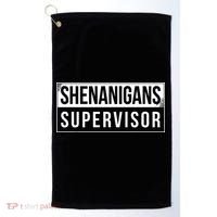 Shenanigans Supervisor Funny St Patricks Day Golf Towel thumb 0