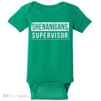 Shenanigans Supervisor Funny St Patricks Day Baby Bodysuit thumb 0