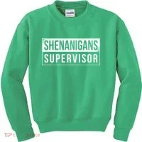 Shenanigans Supervisor Funny St Patricks Day Kids Sweatshirt thumb 0