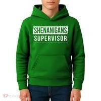 Shenanigans Supervisor Funny St Patricks Day Kids Hoodie thumb 4