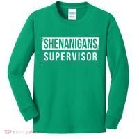 Shenanigans Supervisor Funny St Patricks Day Kids Long Sleeve Shirt thumb 0
