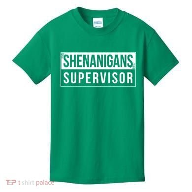 Shenanigans Supervisor Funny St Patricks Day Kids T-Shirt