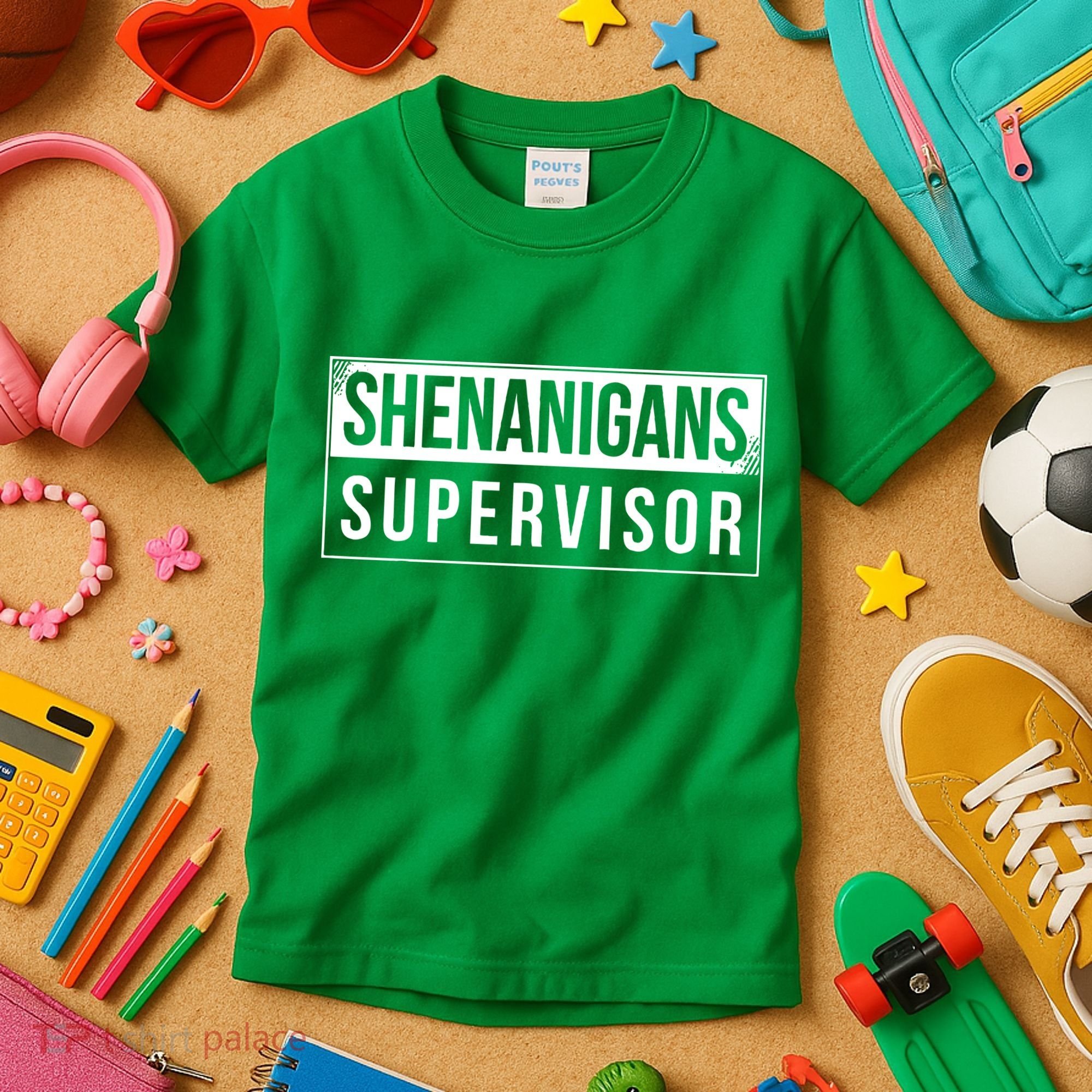 Shenanigans Supervisor Funny St Patricks Day Kids T-Shirt