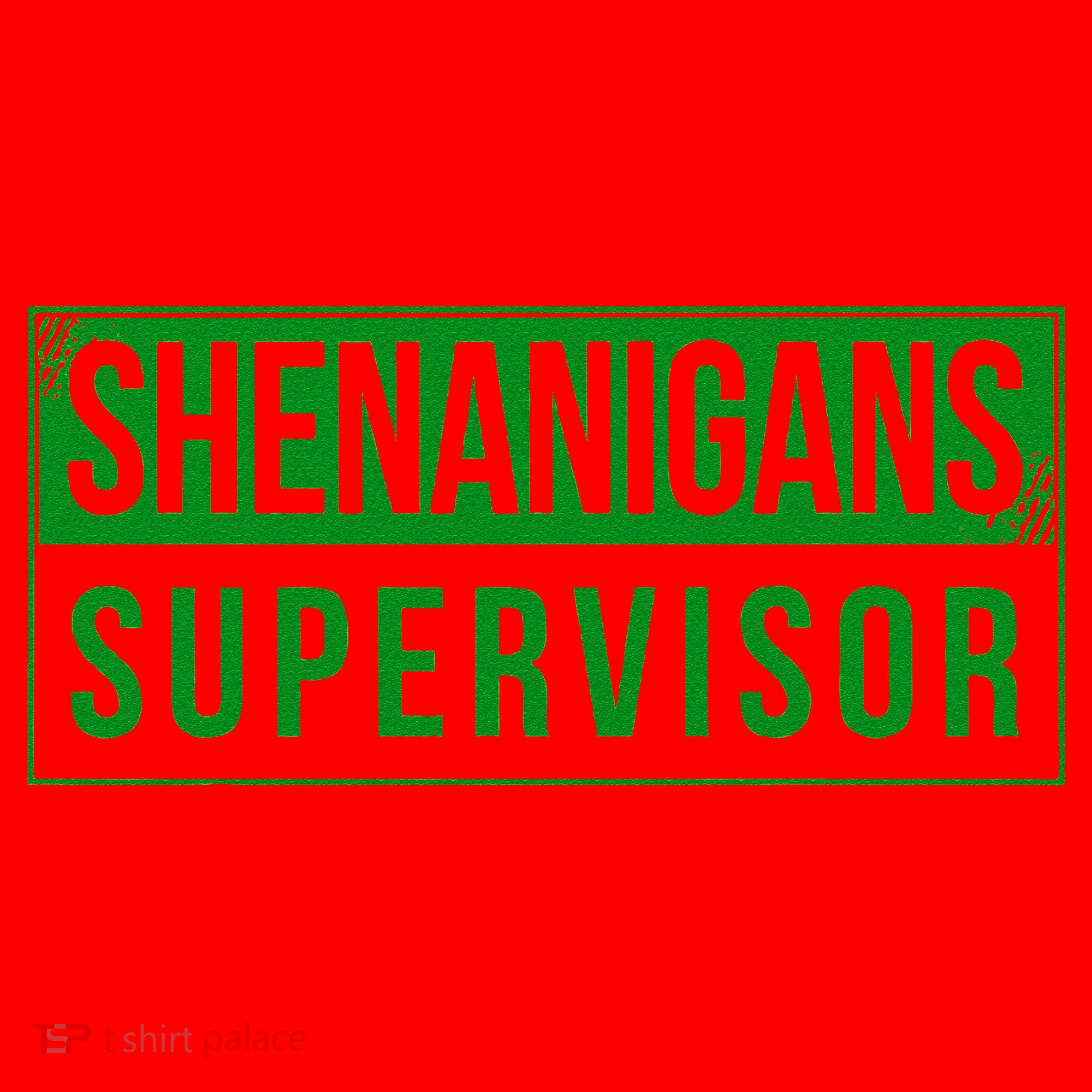 Shenanigans Supervisor Funny St Patricks Day Santa Hat