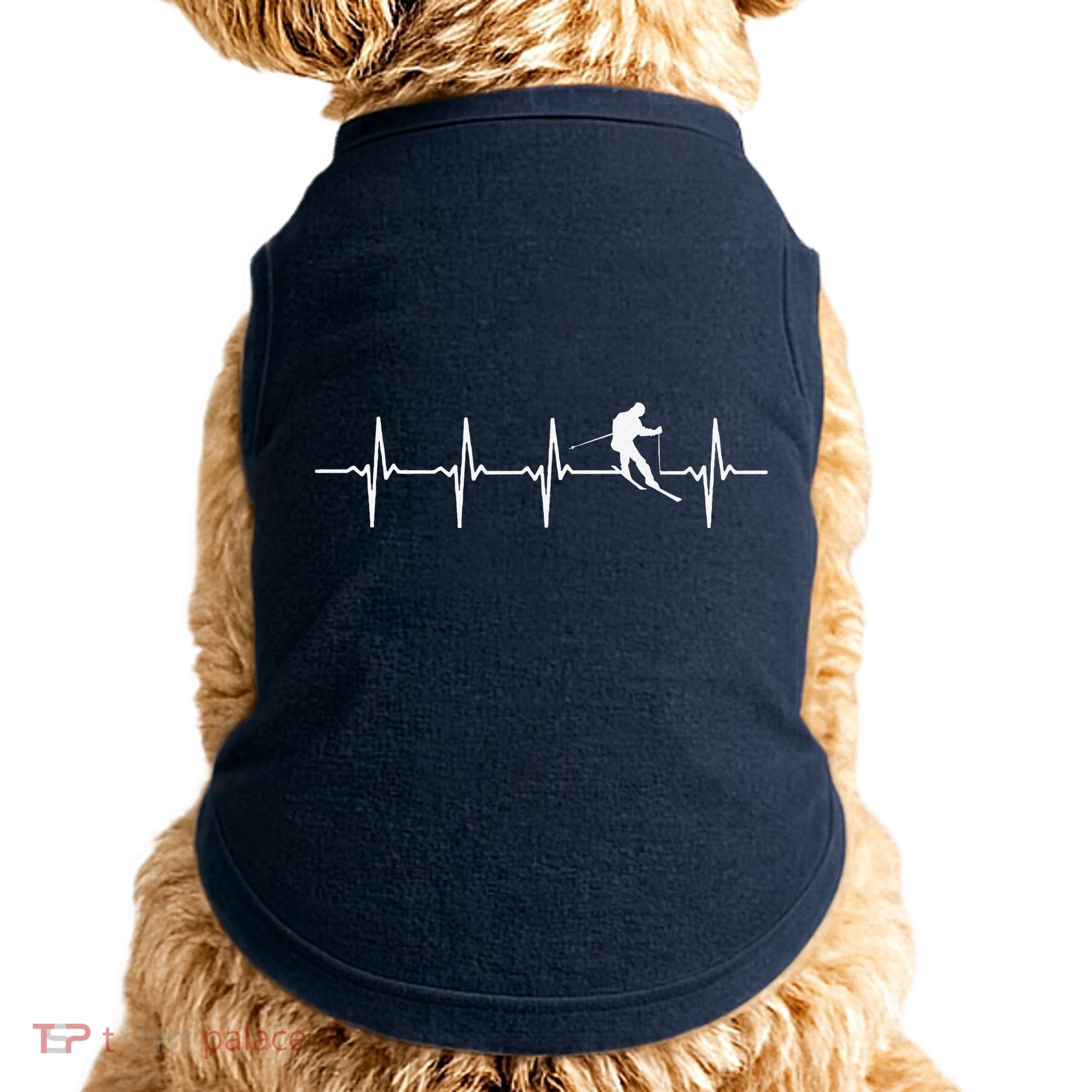 Skiing sport funny Ski Heartbeat gift for skiers Doggie Tank