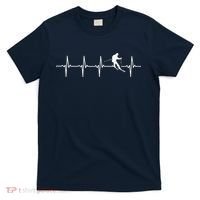 Skiing sport funny Ski Heartbeat gift for skiers T-Shirt thumb 0