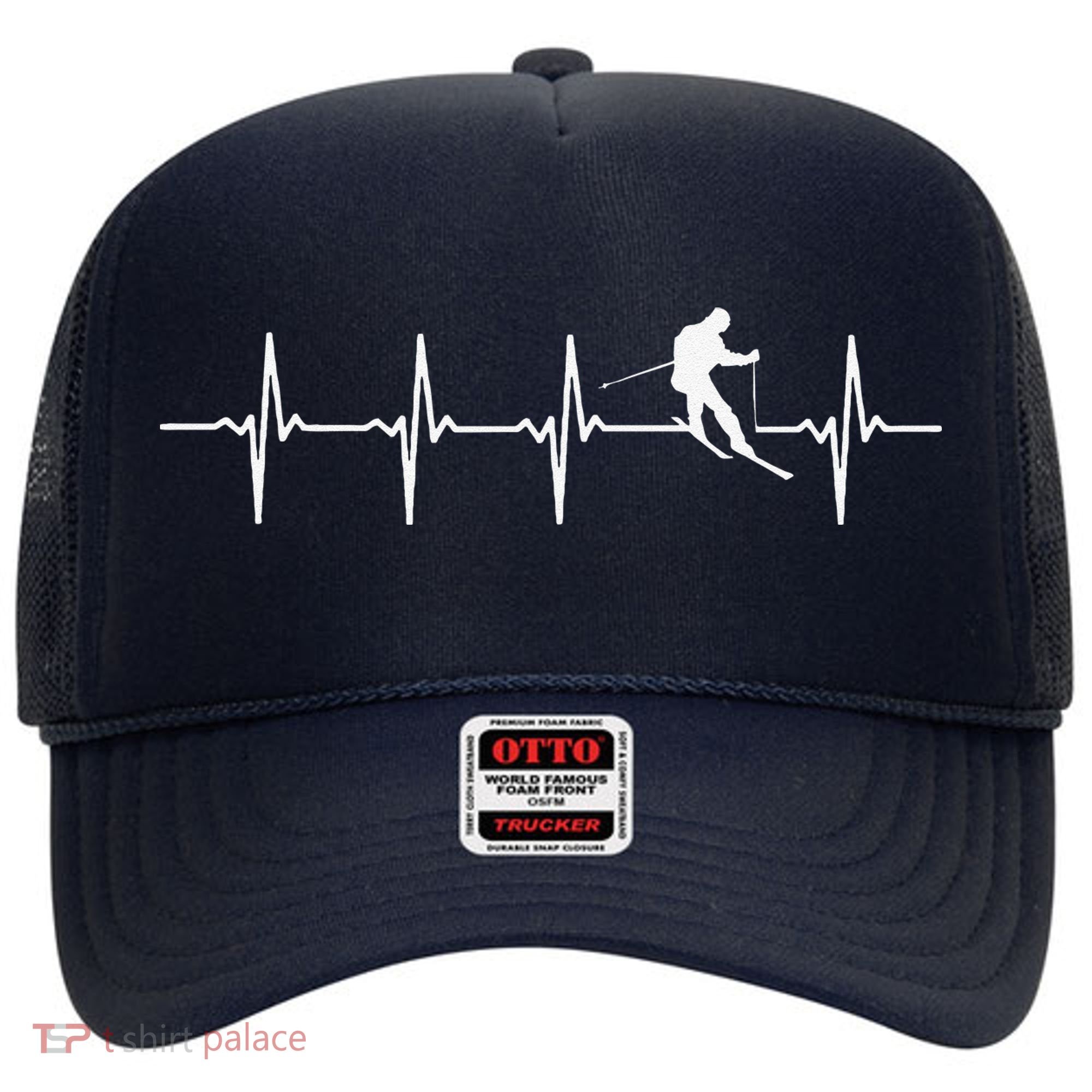 Skiing sport funny Ski Heartbeat gift for skiers Hat