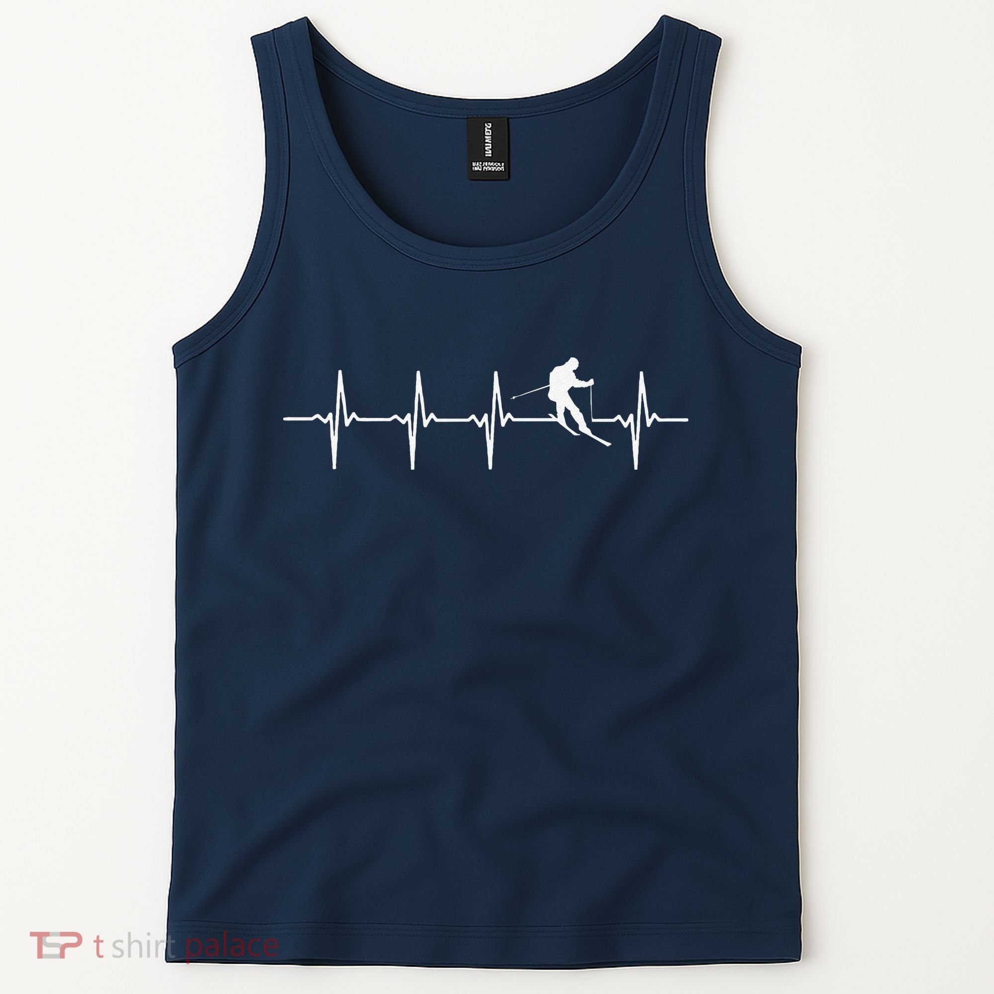 Skiing sport funny Ski Heartbeat gift for skiers Tank Top