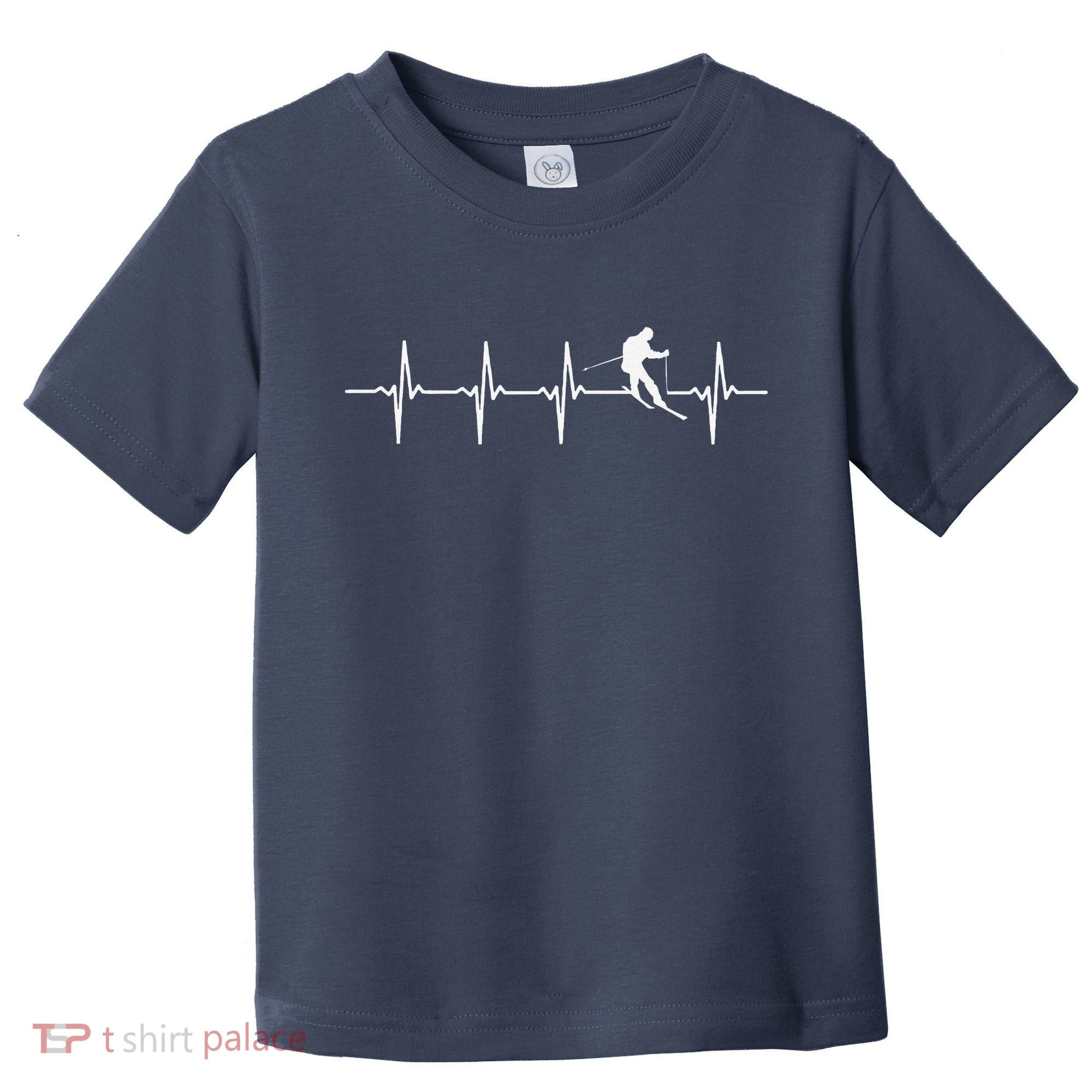 Skiing sport funny Ski Heartbeat gift for skiers Toddler T-Shirt