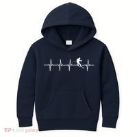 Skiing sport funny Ski Heartbeat gift for skiers Kids Hoodie thumb 0