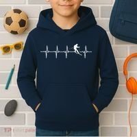 Skiing sport funny Ski Heartbeat gift for skiers Kids Hoodie thumb 2