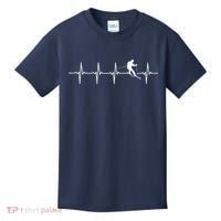 Skiing sport funny Ski Heartbeat gift for skiers Kids T-Shirt thumb 0