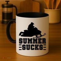 Summer Sucks! Funny Braap Snowmobile Rider Wintersport Quote Gift Coffee Mug thumb 4
