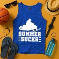 Summer Sucks! Funny Braap Snowmobile Rider Wintersport Quote Gift Tank Top thumb 4