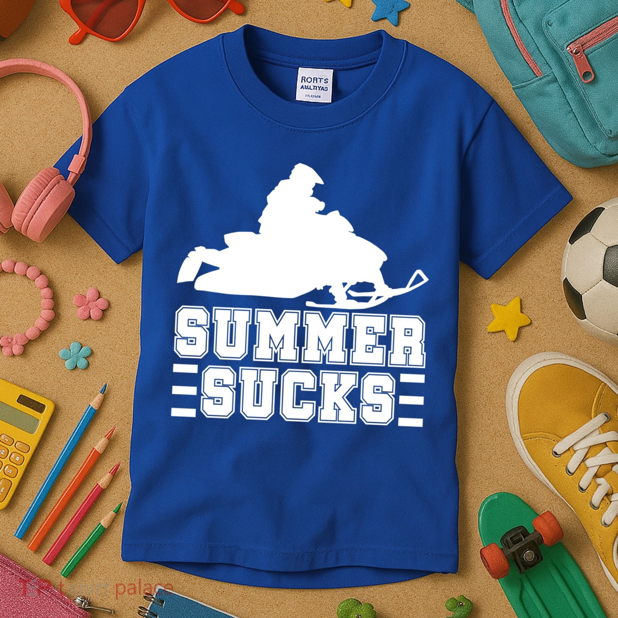 Summer Sucks! Funny Braap Snowmobile Rider Wintersport Quote Gift Kids T-Shirt