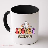 Spooky Season Floral Hippie Ghost Coffee Mug thumb 0