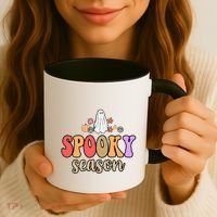 Spooky Season Floral Hippie Ghost Coffee Mug thumb 3