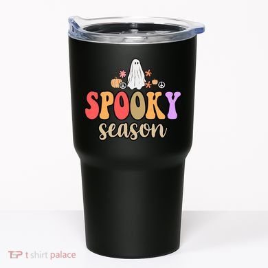 Spooky Season Floral Hippie Ghost Tumbler