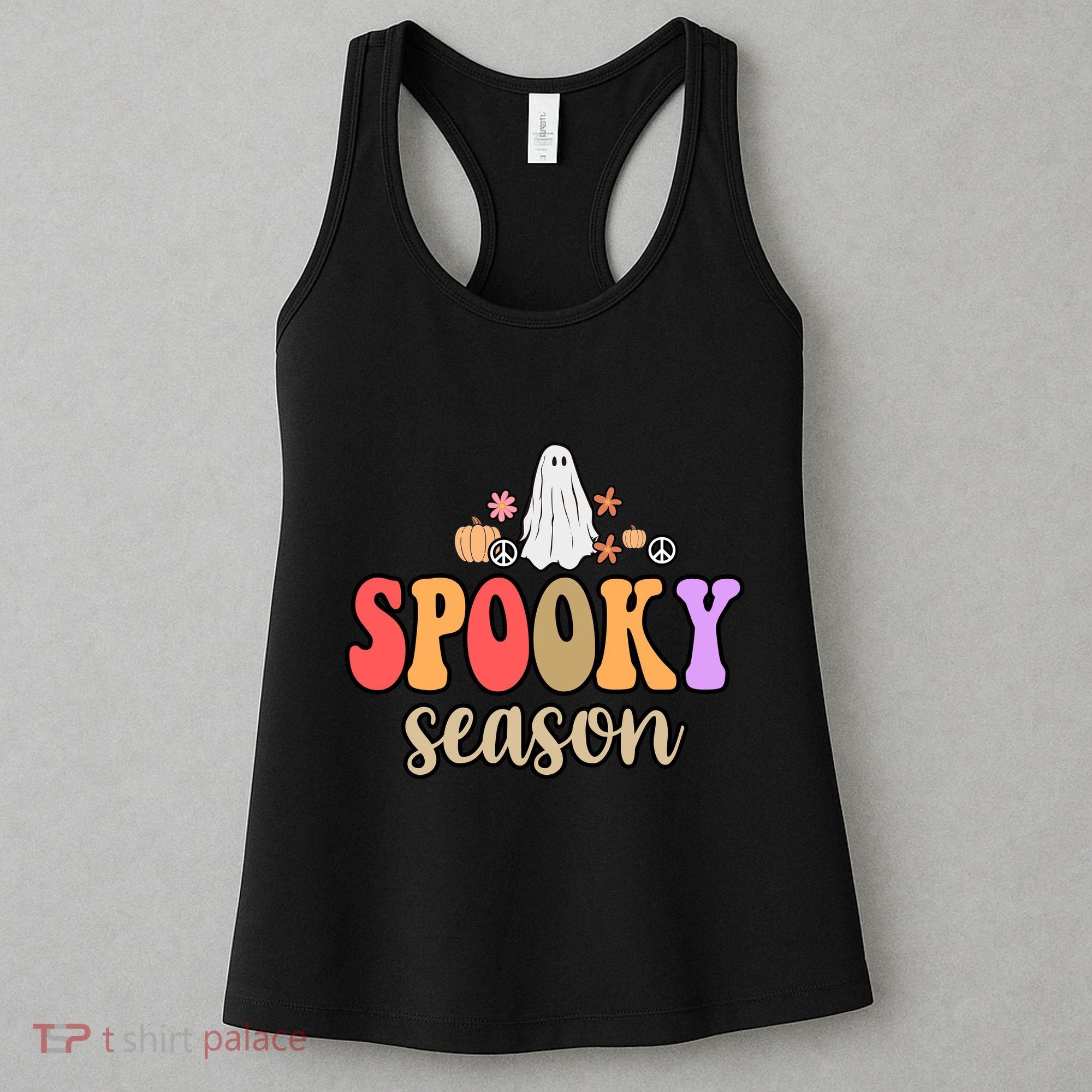 Spooky Season Floral Hippie Ghost Women's Tank Top