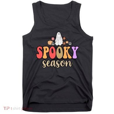 Spooky Season Floral Hippie Ghost Tank Top