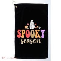 Spooky Season Floral Hippie Ghost Golf Towel thumb 0