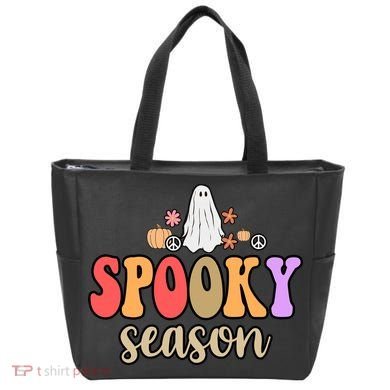 Spooky Season Floral Hippie Ghost Tote Bag