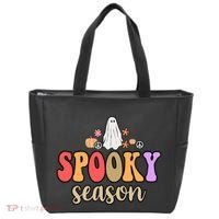 Spooky Season Floral Hippie Ghost Tote Bag thumb 0