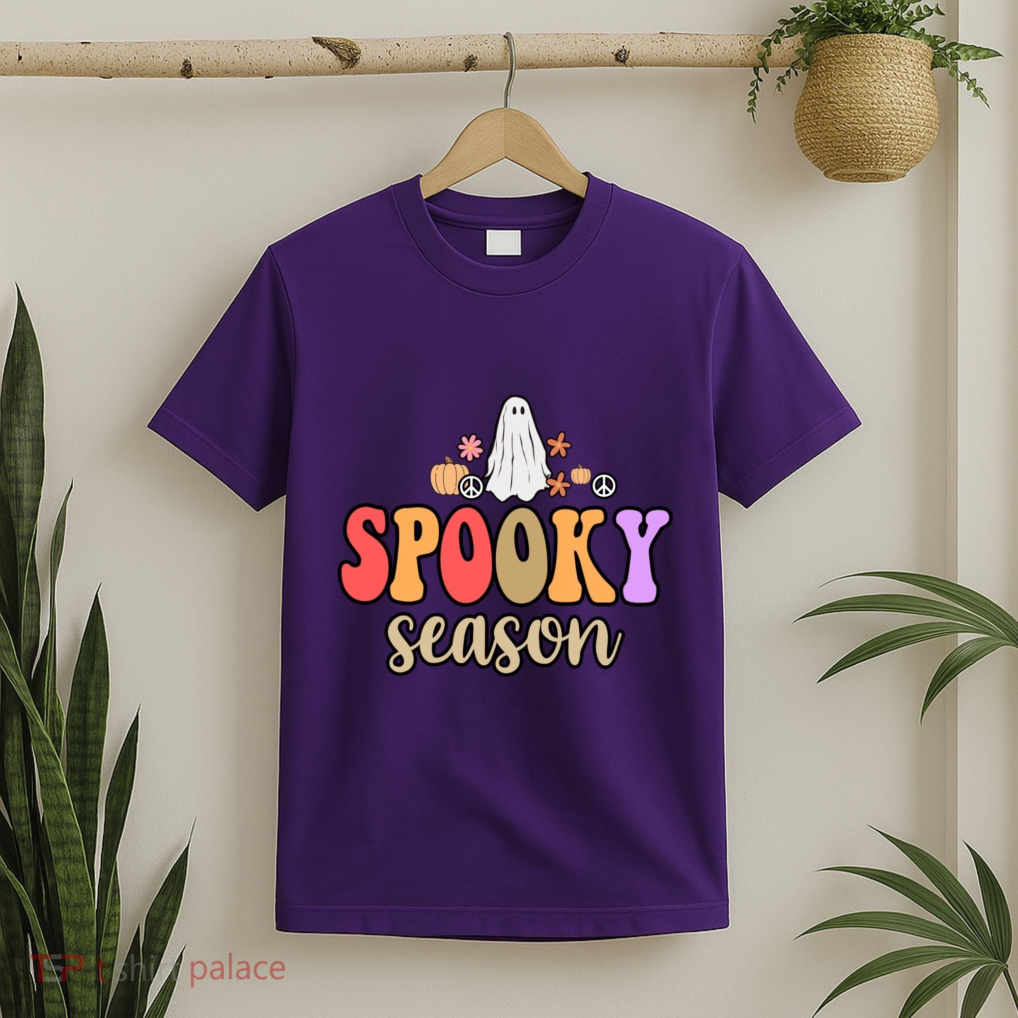 Spooky Season Floral Hippie Ghost T-Shirt
