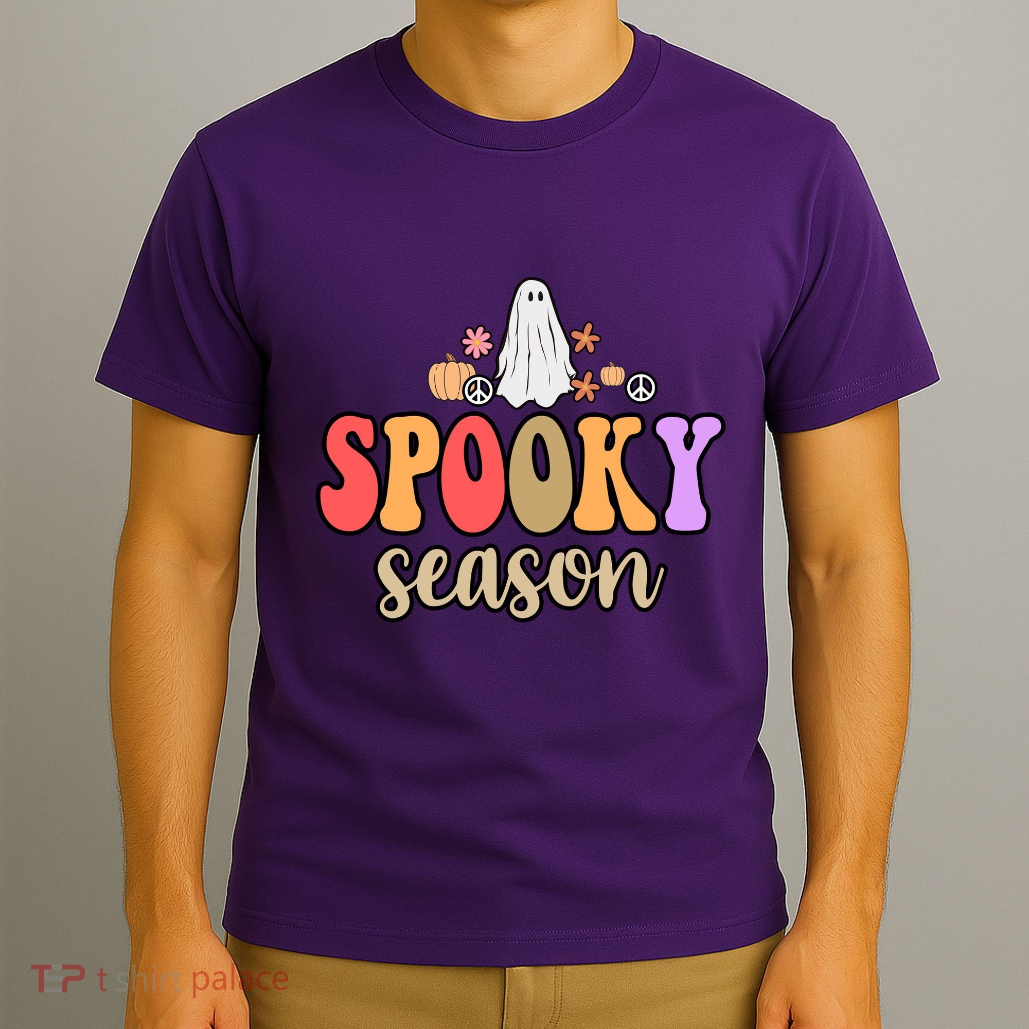 Spooky Season Floral Hippie Ghost T-Shirt