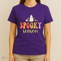 Spooky Season Floral Hippie Ghost T-Shirt thumb 4