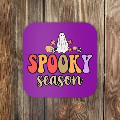 Spooky Season Floral Hippie Ghost Coaster