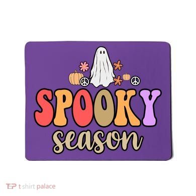 Spooky Season Floral Hippie Ghost Mousepad