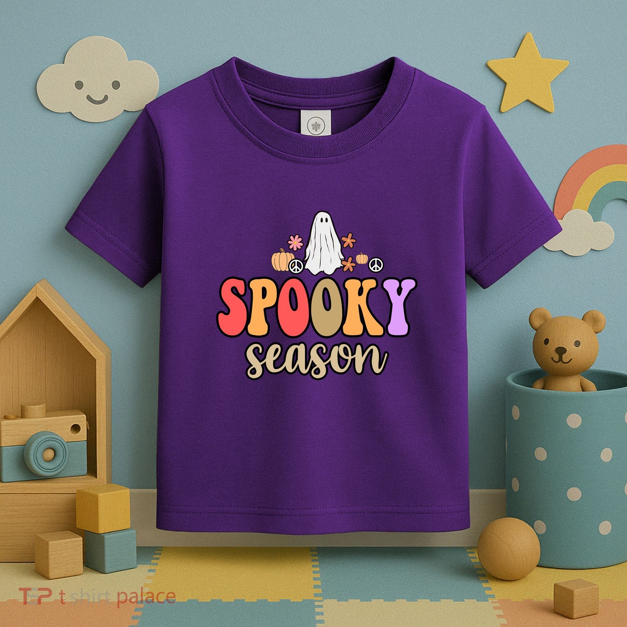 Spooky Season Floral Hippie Ghost Toddler T-Shirt