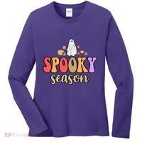 Spooky Season Floral Hippie Ghost Women's Long Sleeve Shirt thumb 0