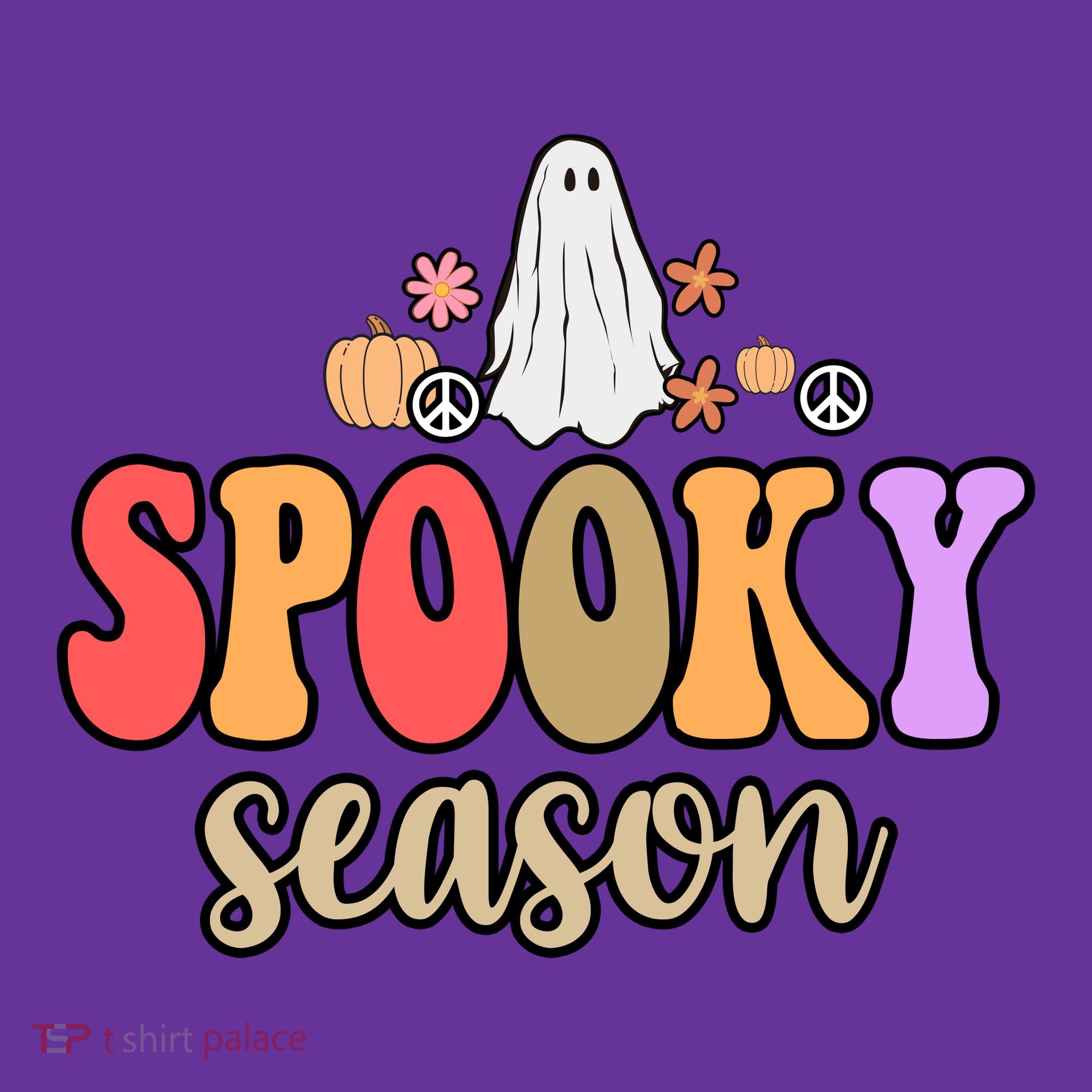 Spooky Season Floral Hippie Ghost Women's Long Sleeve Shirt