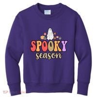 Spooky Season Floral Hippie Ghost Kids Sweatshirt thumb 0