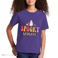 Spooky Season Floral Hippie Ghost Kids T-Shirt thumb 2